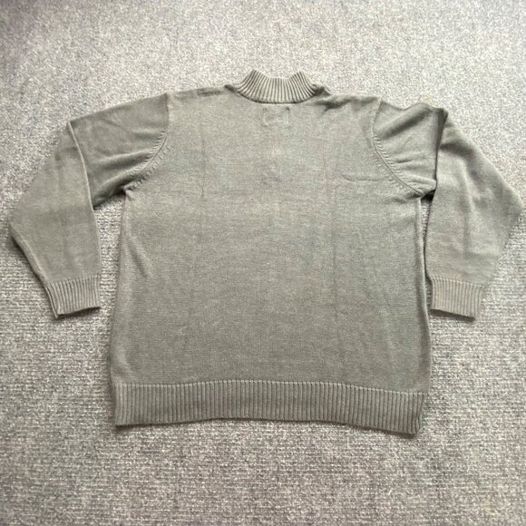 Saddlebred‎ Sweater Mens XL Gray Striped 1/4 Zip Pullover Classic Preppy Career - Picture 10 of 11